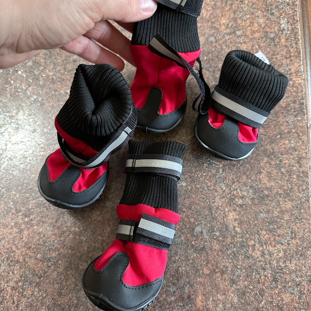 Red and Black Dog Boots